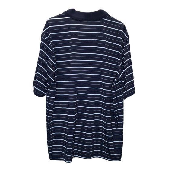 Pebble Beach Performance Men Polo Shirt XXL Blue Stripe Polyester Short Sleeve - Picture 6 of 6